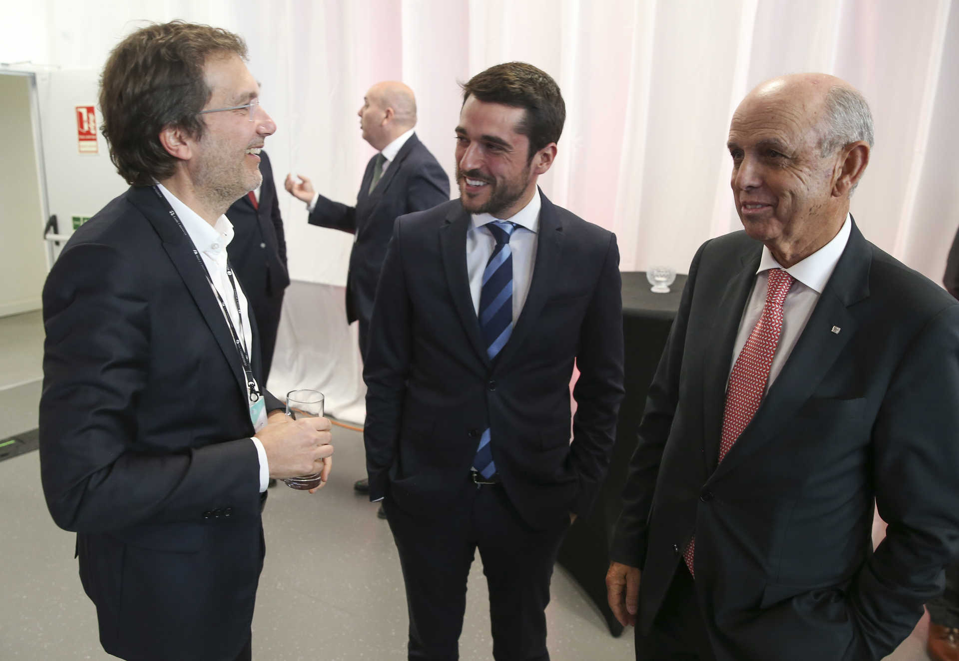 Lisboa, 13/03/2019 - João Cardoso, João Torres e Tomás Correia, fotografado esta tarde durante a cerimónia de inauguração do 11º campus da Teleperformance Portugal. ( Gustavo Bom / Global Imagens )