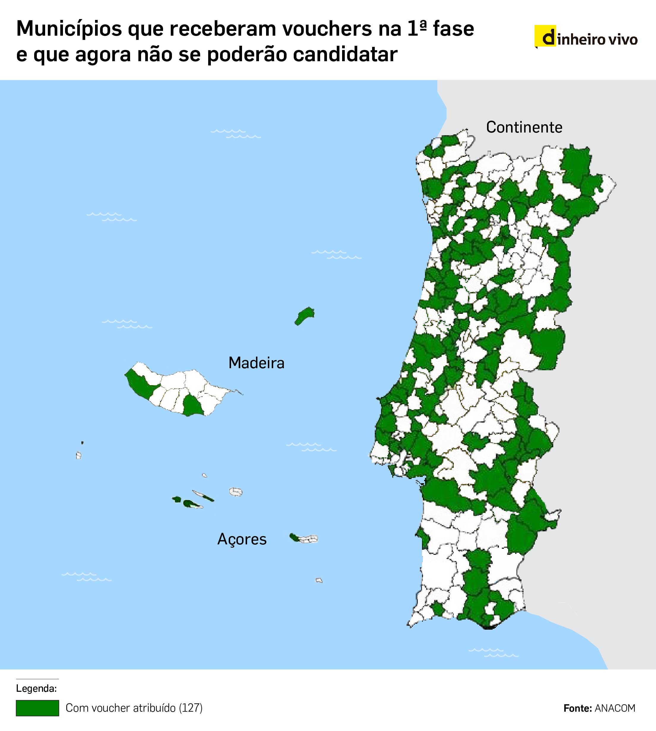 Mapa de Porugal - Municípios que receberam vouchers na 1ª fase-02